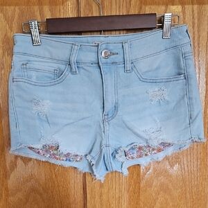 SO Light Blue Distressed Denim Shorts